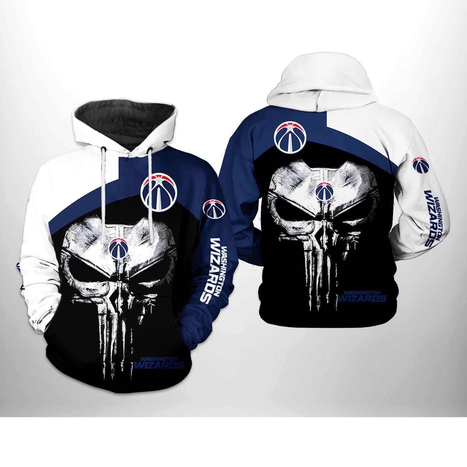 Washington Wizards Skull Punisher Hoodie